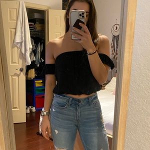 Brandy Melville Of The Shoulder Crop Top
